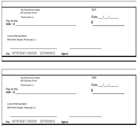Free Fillable Blank Check Template (Word, PDF) - Excel TMP